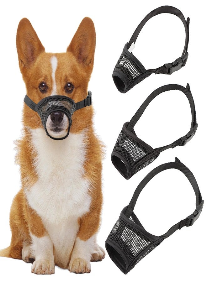 Tookie 3pack Dog Muzzle Suits for Small Medium Large Dogs, Drinkable Breathable Mouth Guard, Adjustable Strap Soft Dog Muzzle to Prevent Biting Chewing, Air Mesh Muzzles for Scavenging Licking (XS+S+M) - Image 2